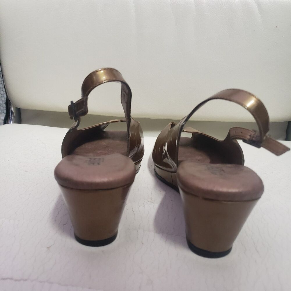 Elites by Walking Cradles Copper Women's Open toe wedge Sz 7.5 W VVV - Picture 5 of 6